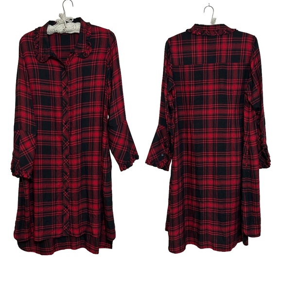 Soft Surroundings Bennington Shirt Dress Plaid - Picture 1 of 8